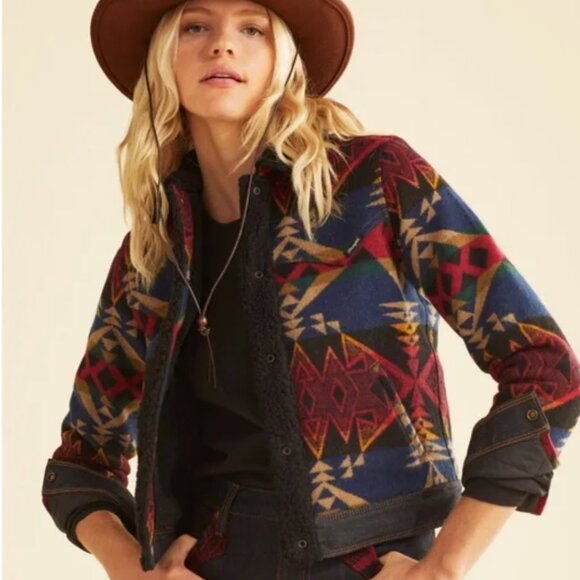 Pendleton X Wrangler Wool and Denim Jacket Size Medium - Picture 1 of 16